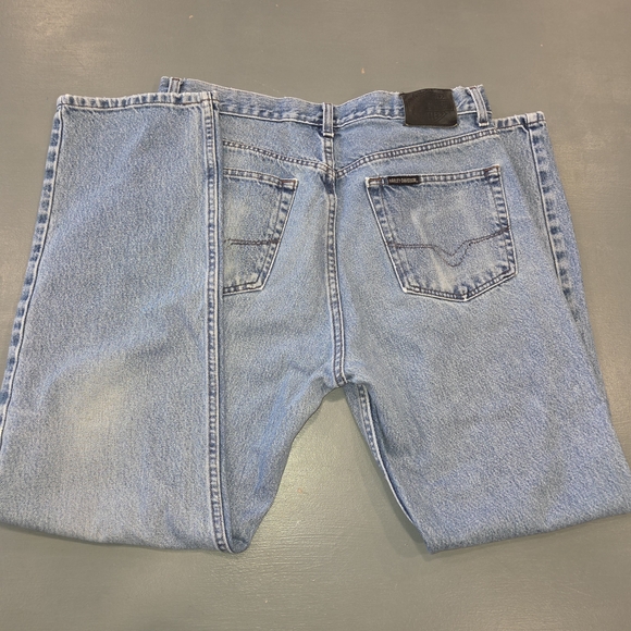 Harley-Davidson Mens Straight Leg Jeans Black Denim Biker Aesthetic Rugged 34/31 - Picture 14 of 14